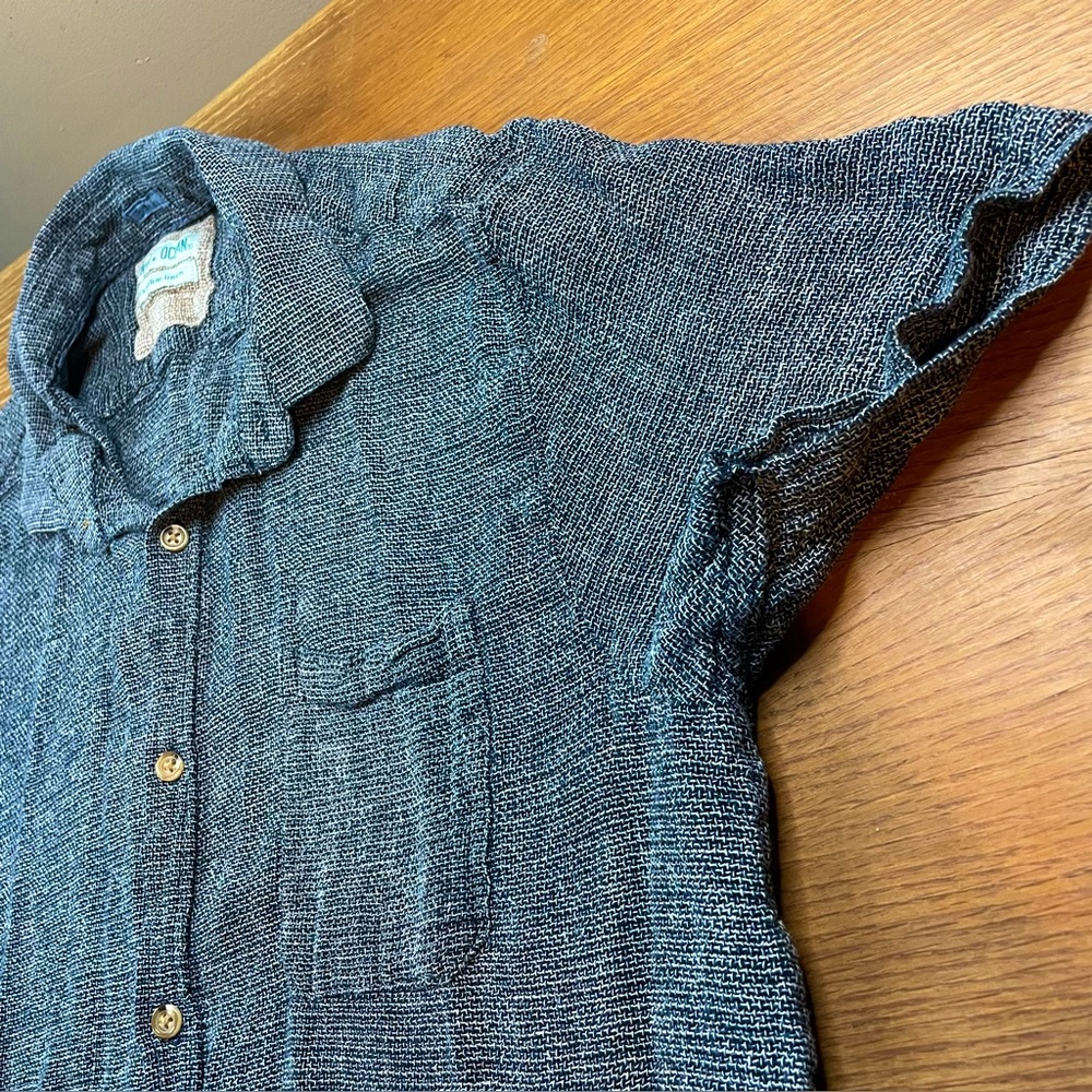 Tenth + Ocean Linen Shirt Men's XL Navy SS Lightweight Resort Vacation Holiday - Picture 7 of 13